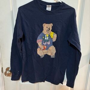 Gildan Women’s Navy Sports Bear Long Sleeve Tee